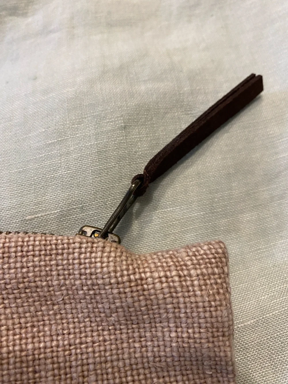 Pottery Barn Masters of Linen tan pink Belgian linen lumbar pillow cover